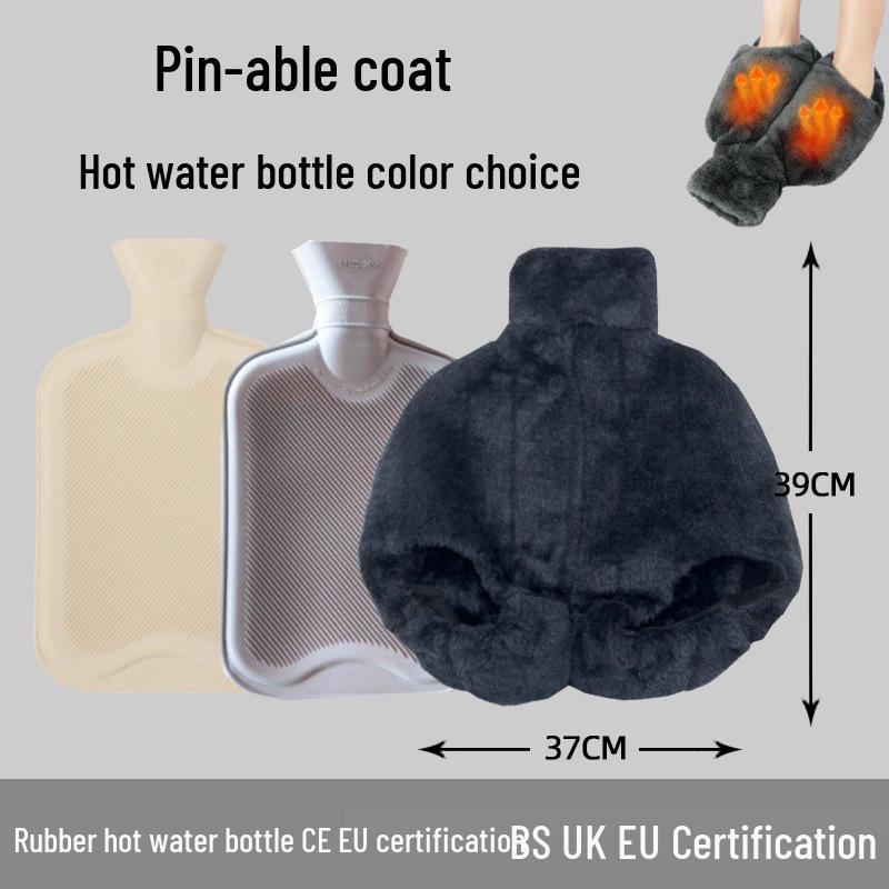 Explosion-Proof Hot Water Bottle: Rubber Design for Stomach and Feet, Long-Lasting Warmth