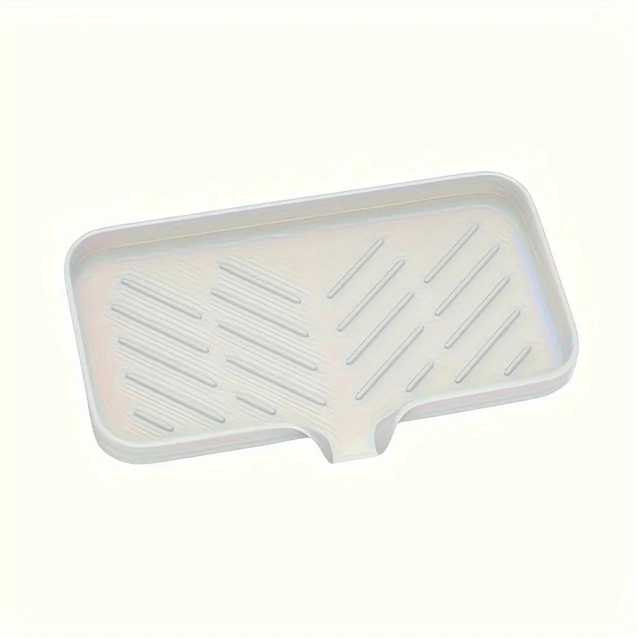 

Kitchen Sink Silicone Sponge Holder Self Draining Soap Dish Anti Slip Rack Bathroom Supplies Ceramic Soap Holder