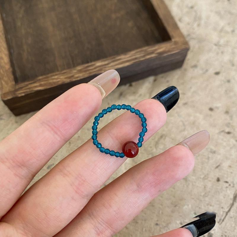 

Оптимизируйте кольцо из агата с бусинами, летний приморский отпуск, мода, изысканное, универсальное, нишевый дизайн, персонализированные темпераментные украшения