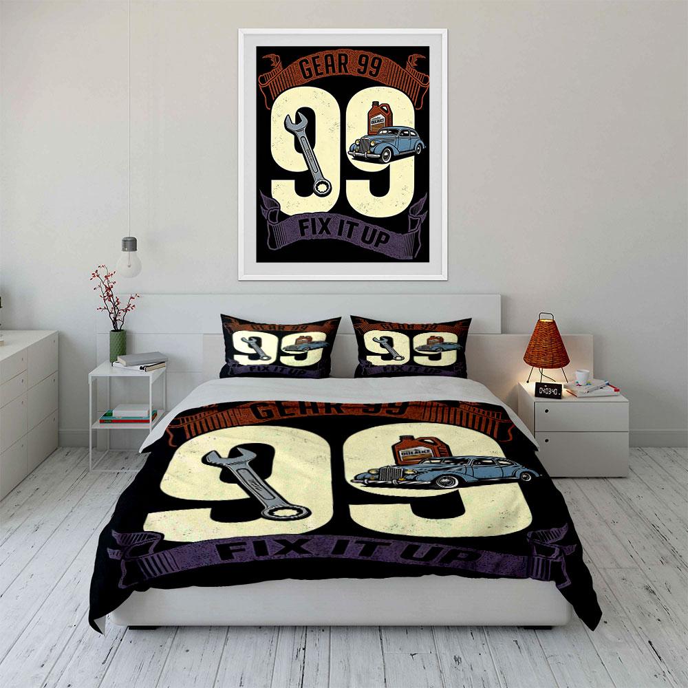 Wrench, car, number 99. Bedding sets Duvet cover sets Duvet covers Pillowcases(1 * Duvet Cover 2 * Pillowcases without duvet insert)