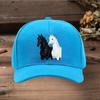 Black  White Steed Printed Adjustable Baseball Cap for Unisex Women