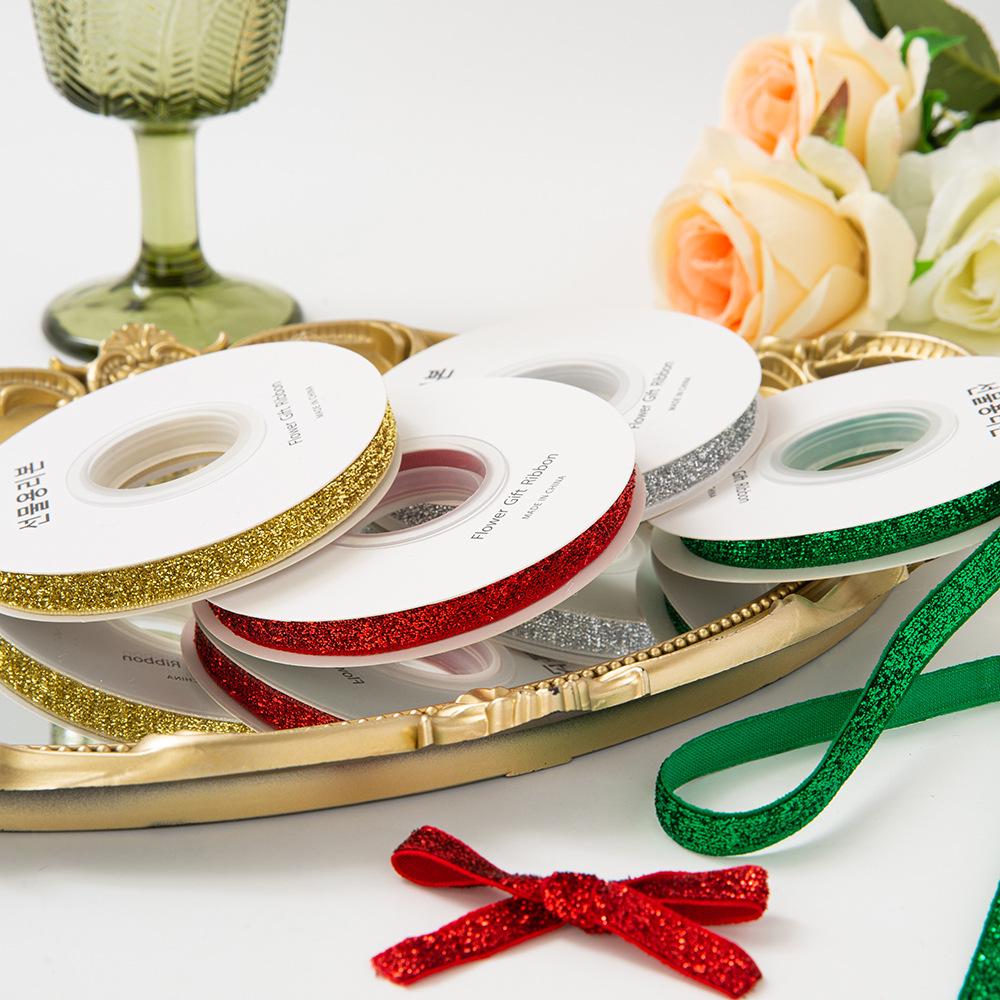 Handmade Gold Velvet Ribbon Bow Hairpin for DIY Holiday Decorations & Floral Packaging