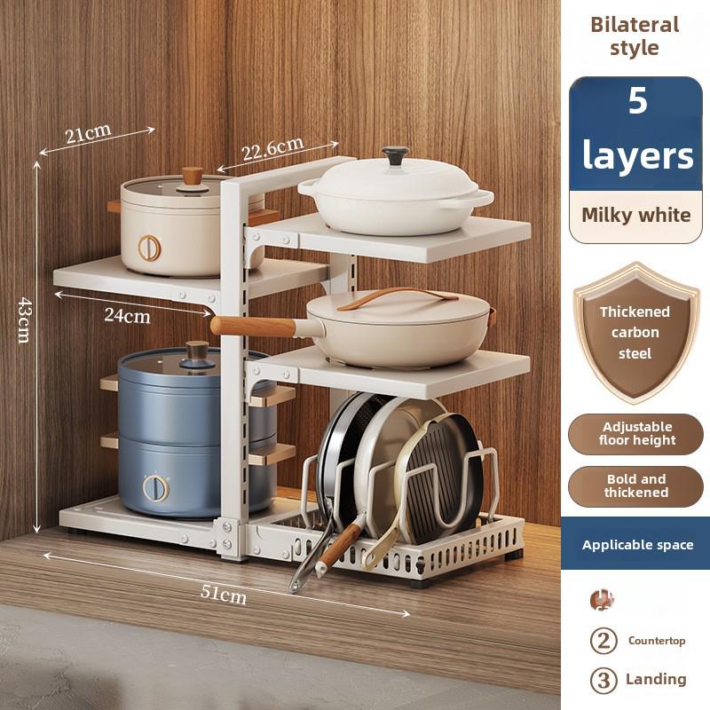 Gabinete de almacenamiento de ollas de cocina de varias capas