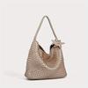 1 Stuk Champagne Super Vuur Geweven Tote Tas Dames Grote Capaciteit Grote Tas High-End Gevoel Draagbare Schouder Emmer Tas