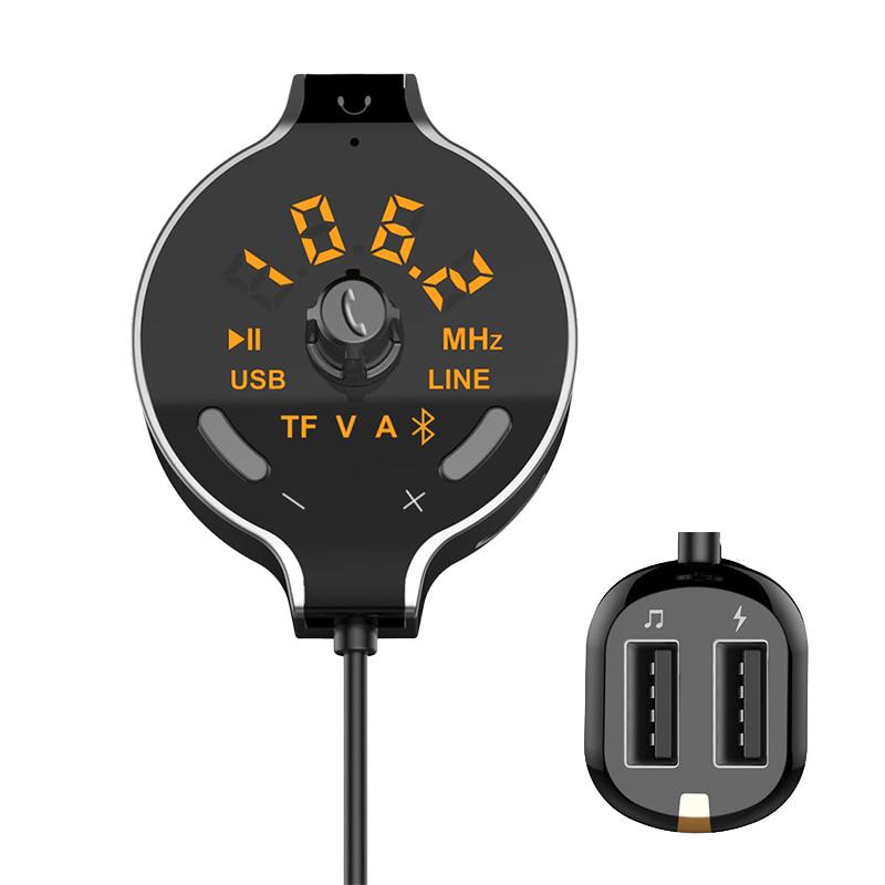 Беспроводной автомобильный Bluetooth FM-передатчик Автомобильный комплект Громкая связь MP3-плеер Дисплей