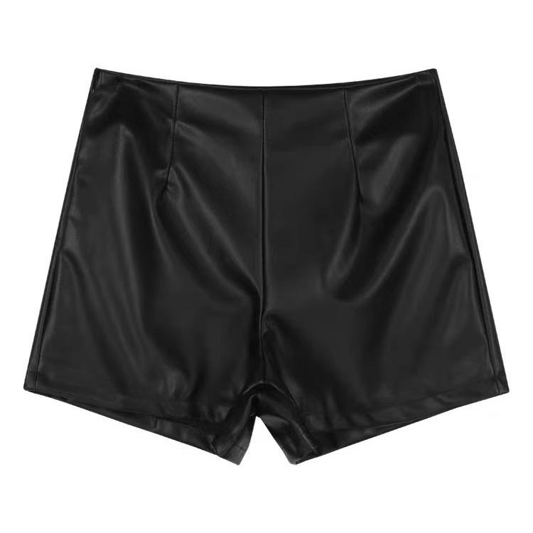 2025 Women's High Waist PU Leather Hip-Hugging Shorts - Slimming & Versatile