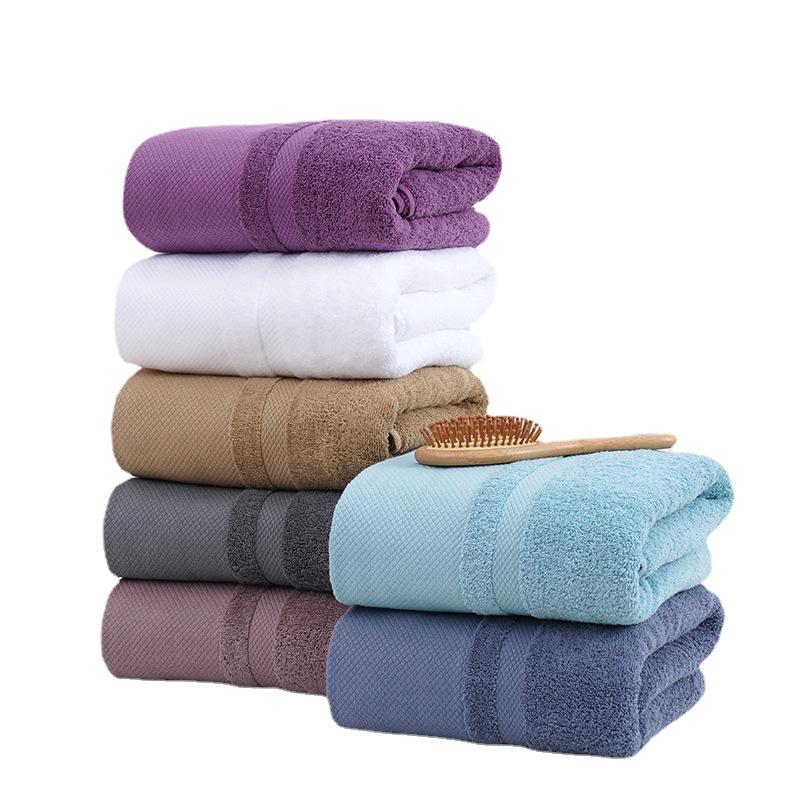 Stock-out Thickened Absorbent Large Bath Towels Foreign Trade Cross-border Gift Printed Logo Plain Weave Beach Use