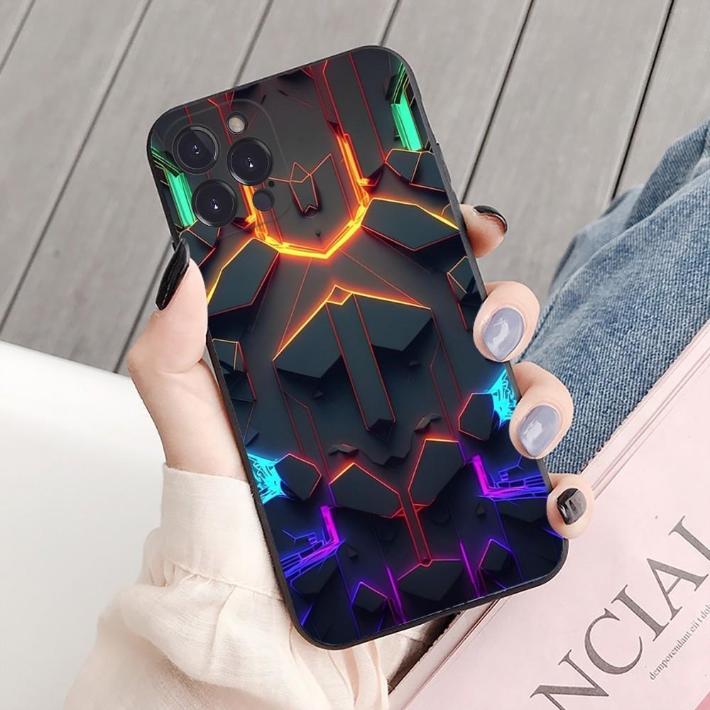 Iphone16Plus Mobile Phone Case, Luxury Geometry, Cool Mobile Phone Case, Painted Anti-Drop For Anti-Drop Hand