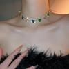 Colorful Rhinestone Heart Choker Necklace - French High-End Luxury Fashion for Women