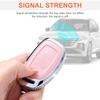 For Hyundai Key Fob Cover with Keychain, Pink Leather Key Case Protection Shell Fit for Hyundai Elantra Ioniq Sonata Tucson Elan