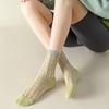 Plaid Kristall Seide Socken Frauen Casual Mode Sommer Elastische Lange Socken Koreanischen Stil Harajuku Ultra-dünne Transparente Frauen Socken