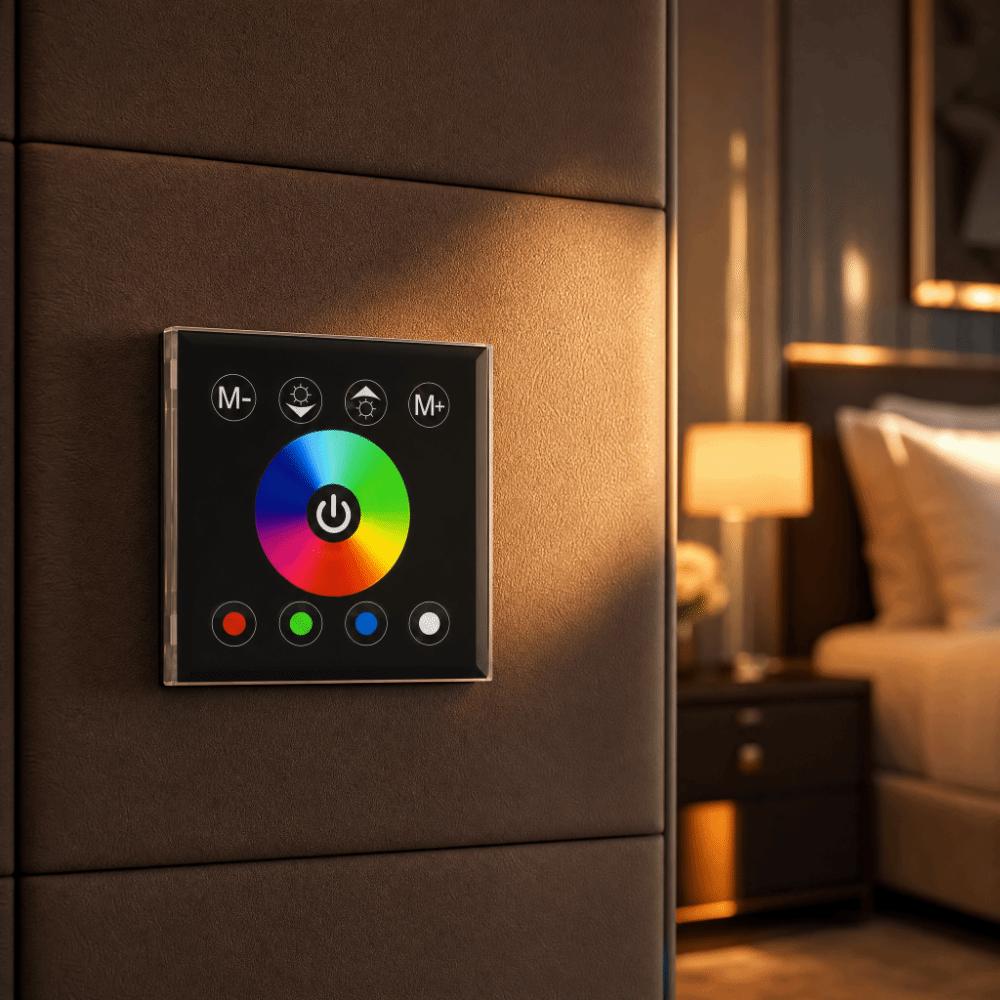 Capacitive Touch LED Touch Panel Controller RGBW Dimmer Switch  Wall Mounted Installation