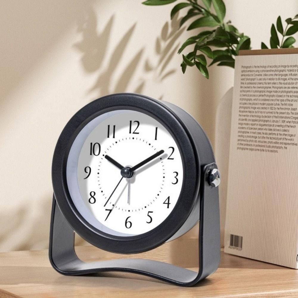 Rotating Bracket Desktop Clock Silent Mechanism Electronic Clock Alarm Clock  Bedroom Decor