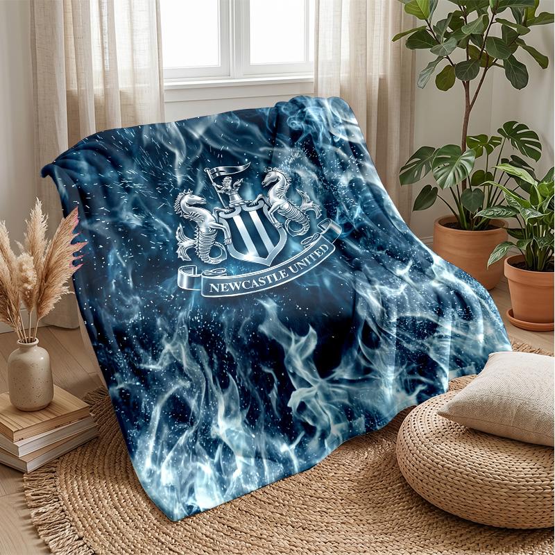 Coperta in Flanella con Stampa del Newcastle United Football, Coperta Morbida Calda Leggera per Divano Letto Campeggio