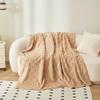 1 stk vaffelplysjteppe Pure Color Pledd Varm Myk Komfortabel Sofa Dynepledd Hjemmedekorasjon Sengeteppe Flanellteppe