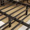 Bed 140x200 with Storage, Metal Bed Frame with USB Charging Function & LED Lighting, Modern Storage Bed with Headboard Shelf, Youth Bed/Guest Bed