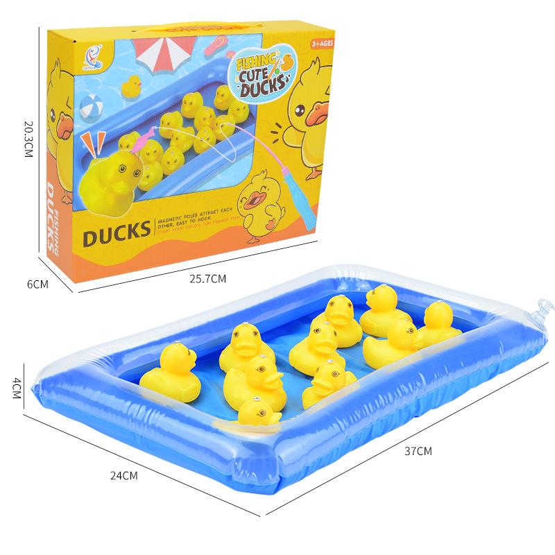Giocattolo da pesca Bra 26x20x6 Bambini Piscina Anatra Giocattolo da pesca Giochi Giocattolo magnetico galleggiante Gioco gonfiabile da bagno per laghetto Giocattolo educativo per ragazzi