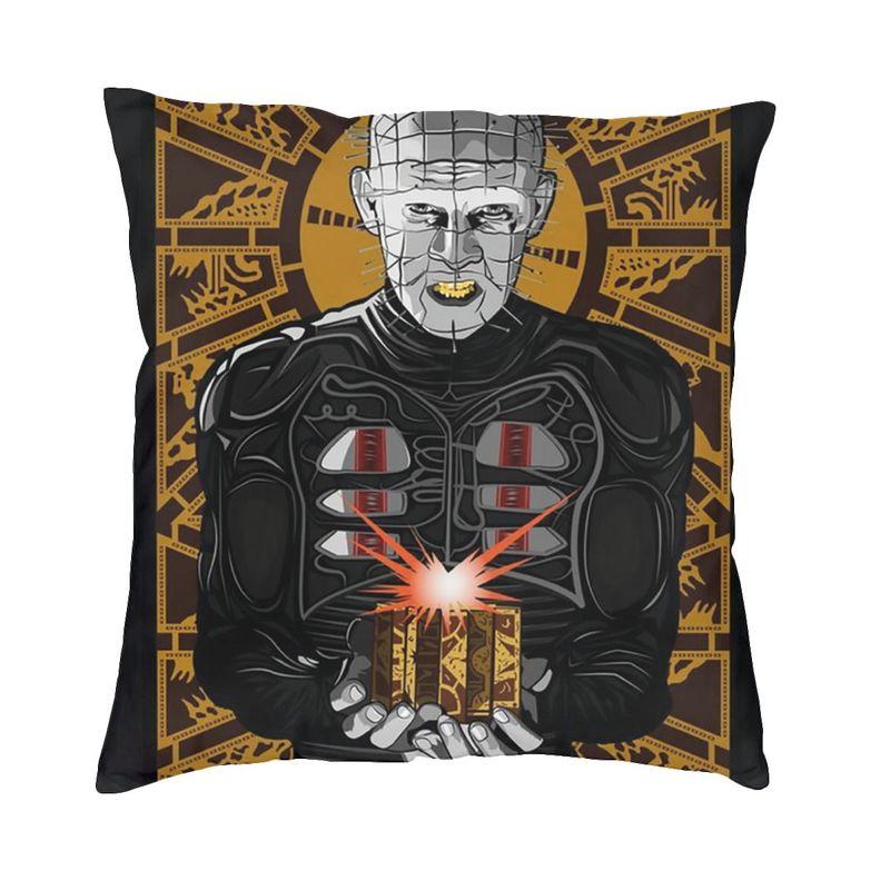 Hellraiser Pinhead Halloween Horror Movie Cushion Covers xcm Polyester Pillow Case for Sofa Square Pillowcase Decoration