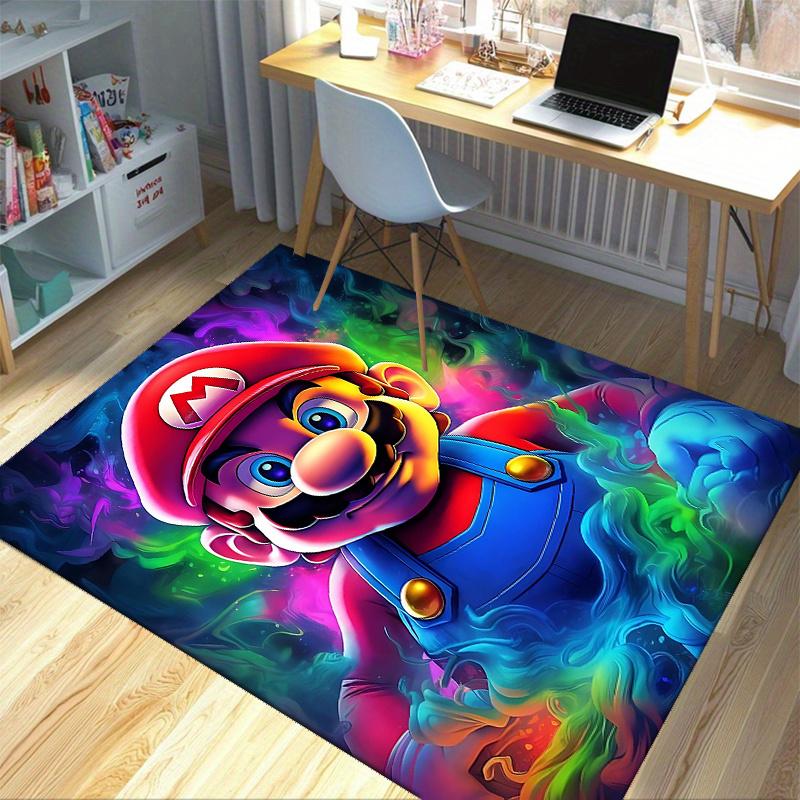 1 Stück Super Mario Büroteppich Rutschfester Teppich mit Anime-Cartoon-Design für festliche Geschenke, Geeignet für Wohnkultur, Wohnzimmer, Schlafzimmer, Gaming