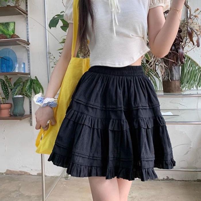 

Women s Fluffy A-line Short Ballet Skirt - Sweet Summer Solid Color M (suggested 95-110 jin) чорний