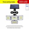 2021 Triple-Head Solar LED Wall Light with Motion Sensor for Outdoor Use