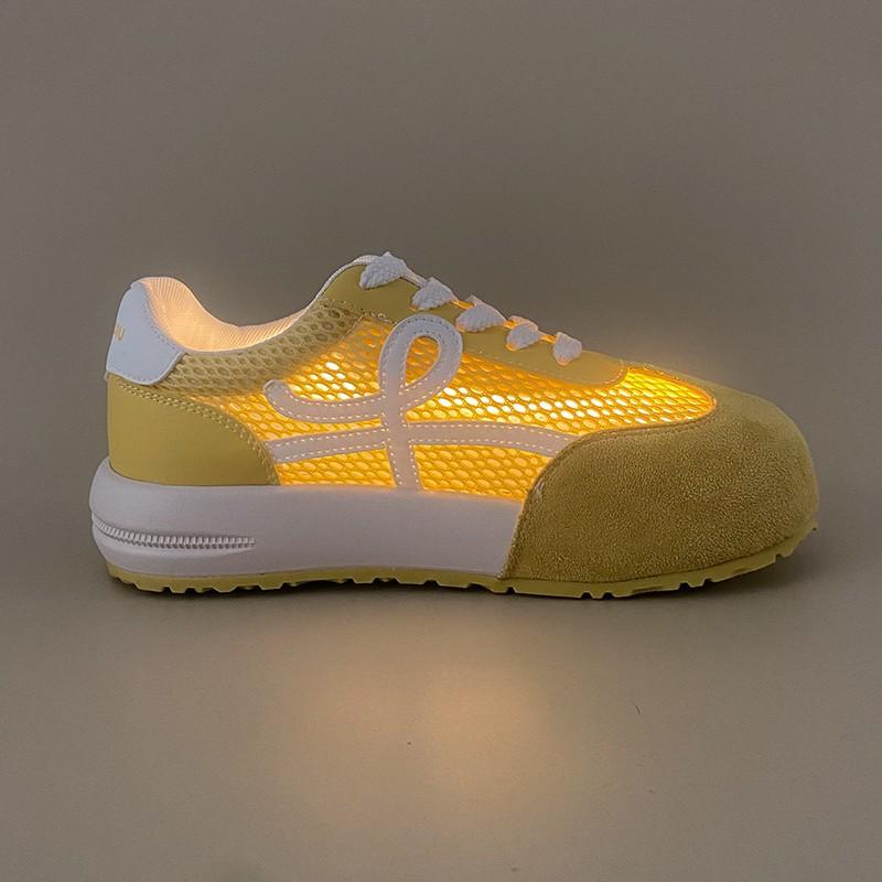 Thick-soled German Training Shoes Women's 2025 New Popular Summer Thin Mesh Breathable Casual Sports Yellow Forrest Gump Shoes