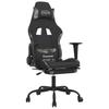 Gaming Chair with Massage Function and Footrest Black Camouflage Fabric