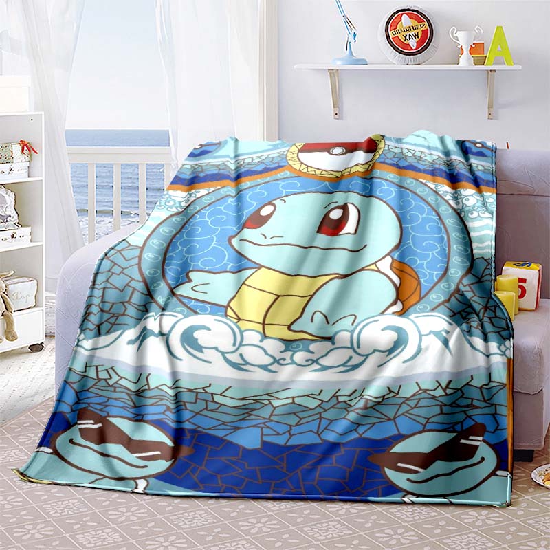 Pokem-Squirtles Decorative Blanket School Bedroom Decoration Fluffy Soft Blankets for Bed Bedspread the Sofa Throw Warm Winter89