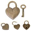 2sets Antique Style Heart Shaped Padlocks Bronze Finish Metal Padlock Set  For Craft Supplies