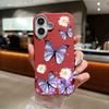 Butterflies Flowers Phone Case For iPhone 16 15 Pro Max 16e 15 14 Plus 13 12 Pro Max 11 Shockproof Leather Texture Soft Colourful Cover