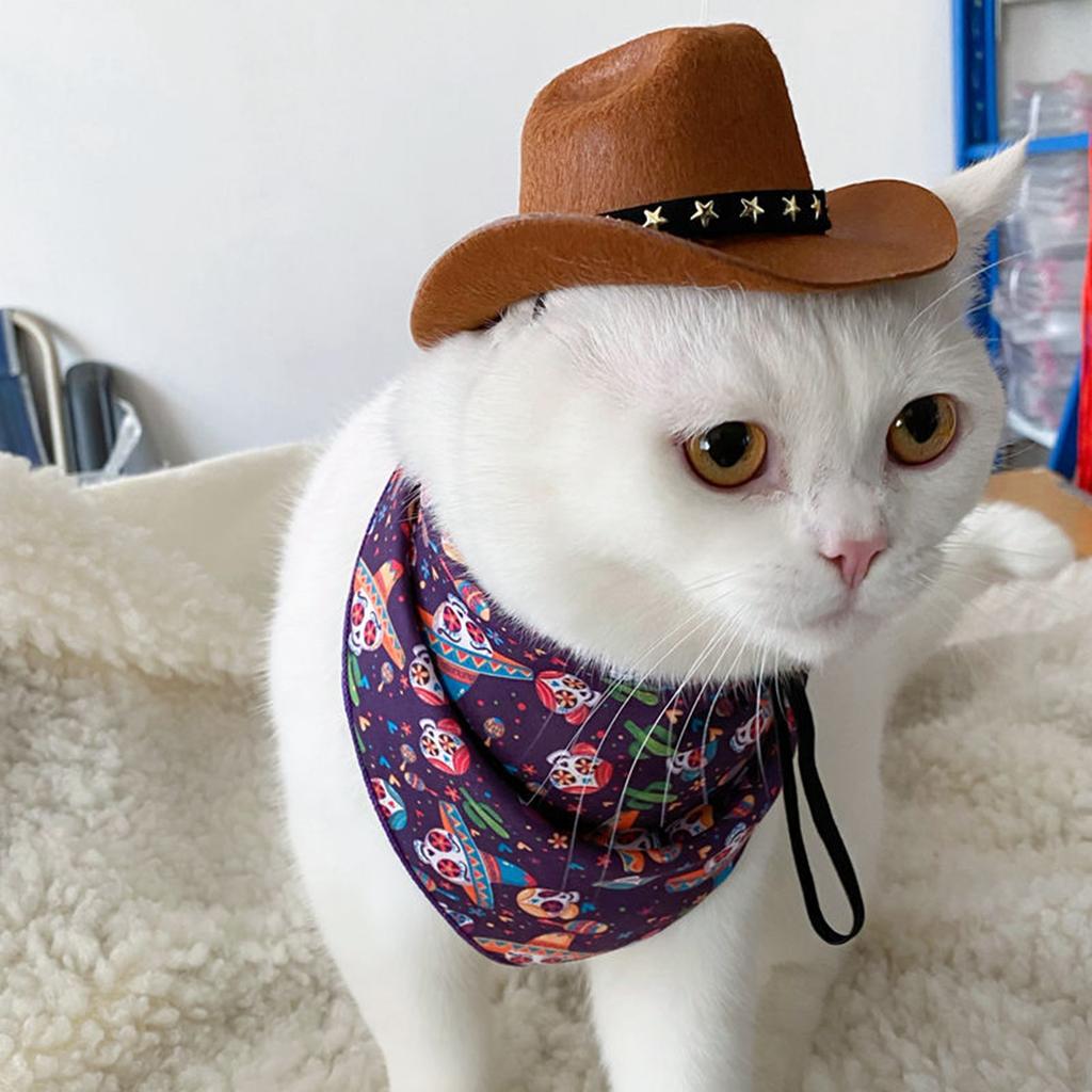 Pet Cowboy Hat Headwear Hat for Dogs/Cat Festival Gift Cosplay Supplies Cowboy Hat Props Headwear Kitten Knight Cap