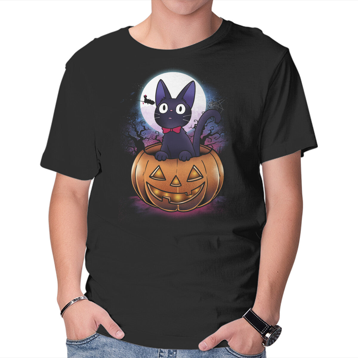 Unisex Crew Neck T-Shirt Jiji Pumpkin Graphic Short Sleeve Casual Tee XXXXL