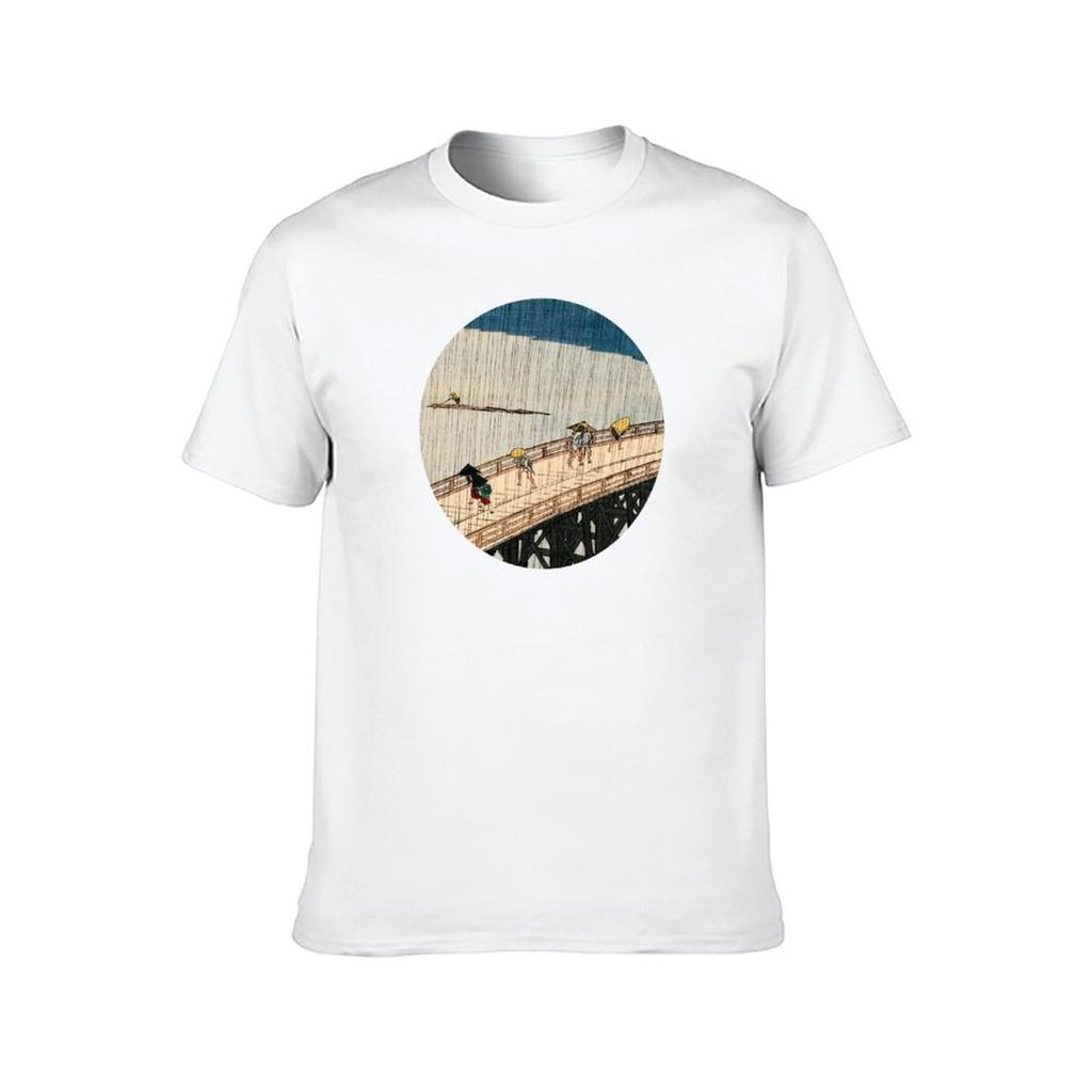 T-Shirt Shin-ōhashi Brücke Mann Hiroshige Atake über T-Shirt T-Shirt und Baumwolle Plötzlicher Anime-Schauer t -