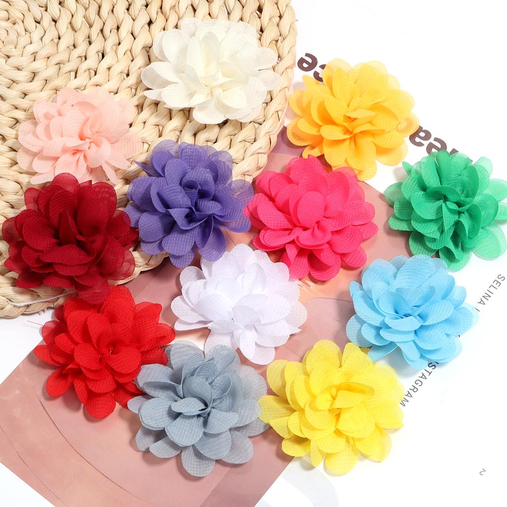 10pcs/lot 5cm Colorful Chiffon Fabric Flowers For Wedding Party Decoration Artificial Flowers For Dress Crafts Decoration