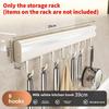 Aluminum Alloy Kitchen Wall Mount Rack With Hooks For Utensils And Cookware Storage