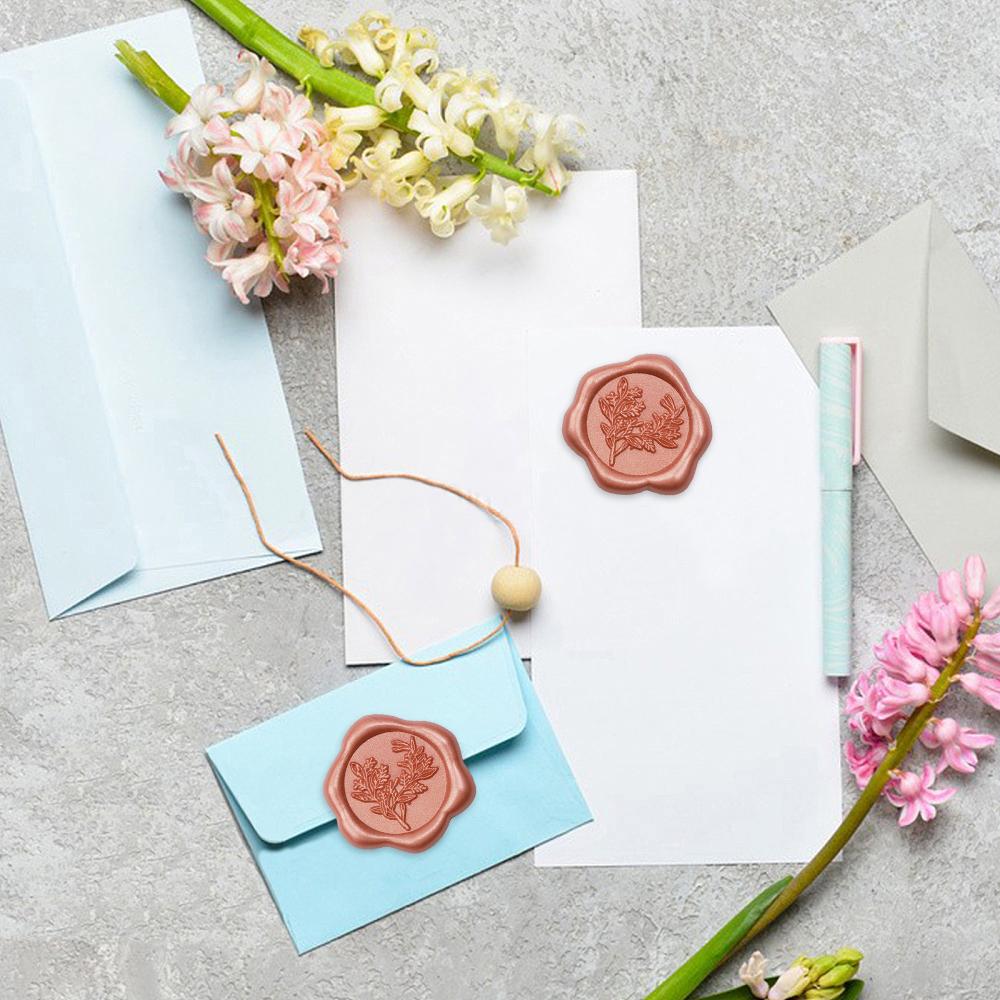 25pcs Rose Gold Wax Seal Stamp Stickers - Eucalyptus Wedding Invitation Envelope Seal Stickers, Self- Adhesive Stickers Perfect