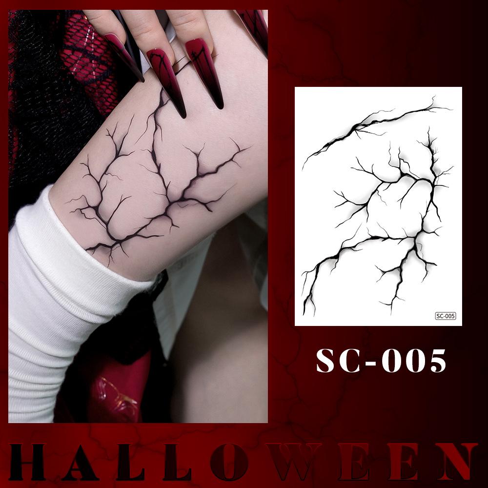 Waterproof Halloween Tattoo Stickers: Realistic Scars, Veins, and Cracks for Face and Arms