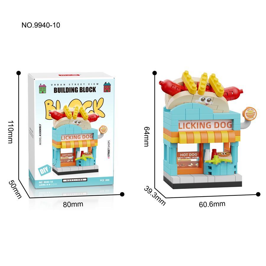 Non-Toxic Mini City Store Building Toys Fast Food Restaurant Street View Building Blocks Educational Toys Kids Gifts