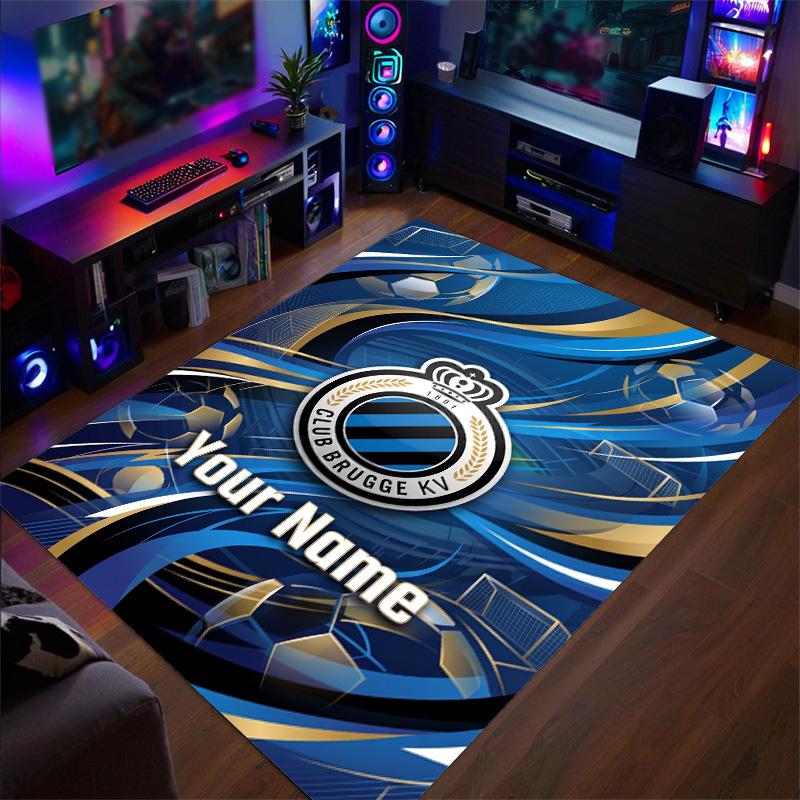 Crystal Velvet Rug Club Brugge FC Print Custom Name Text Floor Mat Home Decor