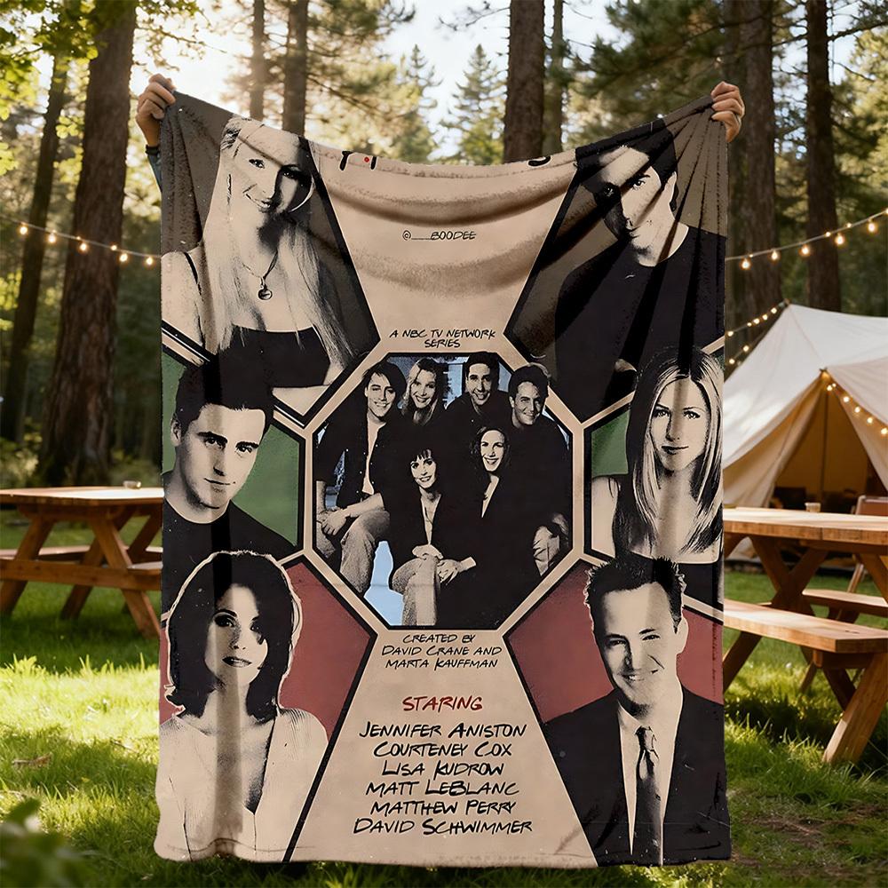 1PC Friends Outdoor Blanket Lightweight Flannel, Soft & Warm, All-Season Use for Sofa, Outdoor, Camping, Living Room, Office150