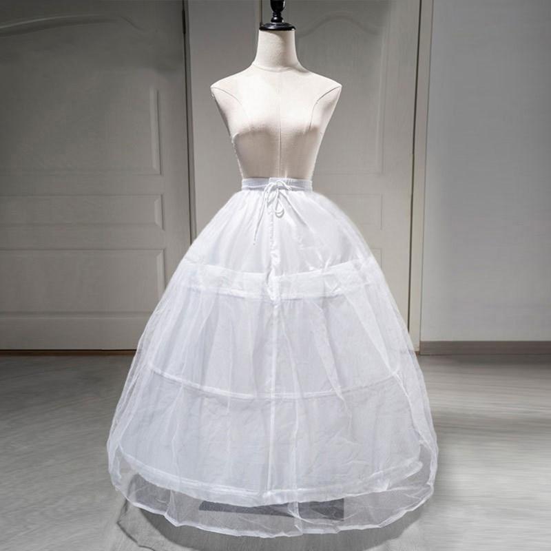 Bride Gown Petticoat with 3 Hoops Support Elastic Waist Band Tulle Underskirt for Wedding Dress and Evening Gowns