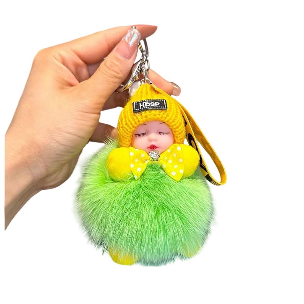 Cute Car Pendant Sleeping Doll Cartoon Plush Keychain Doll Doll Accessories HDSP LOVE