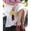 Tassel beach straw bag small bohemian artisan leather women's bag colorful shoulder bag