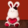 Rabbit Bow Plush Dolls Hat Bunny Stuffed Toy Couple Wedding Gift Decorations