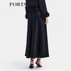 PORTS Women's 2025 Spring/Summer Elegant Luster Midi Skirt