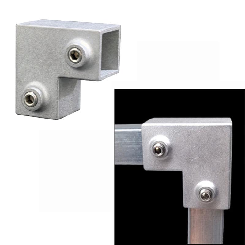 Connettore Rastrelliera di Stoccaggio Giunto Fisso Tubolare Quadrato Raccordo a Gomito a 3 Vie per Montanti di Recinzione e Costruzione di Scaffalature Industriali