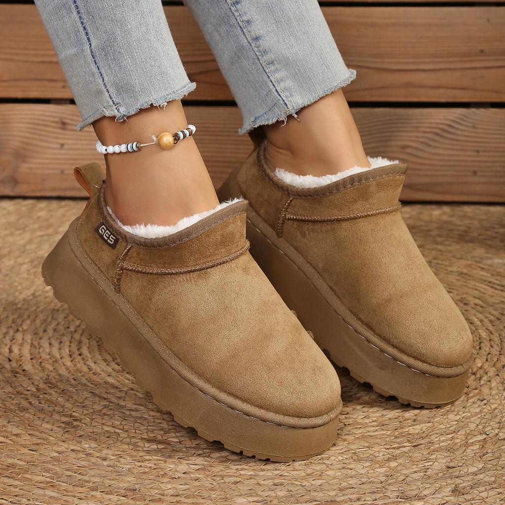 Large size snow boots women's winter new thick-soled comfortable velvet warm women's cotton boots women's medium cotton shoes