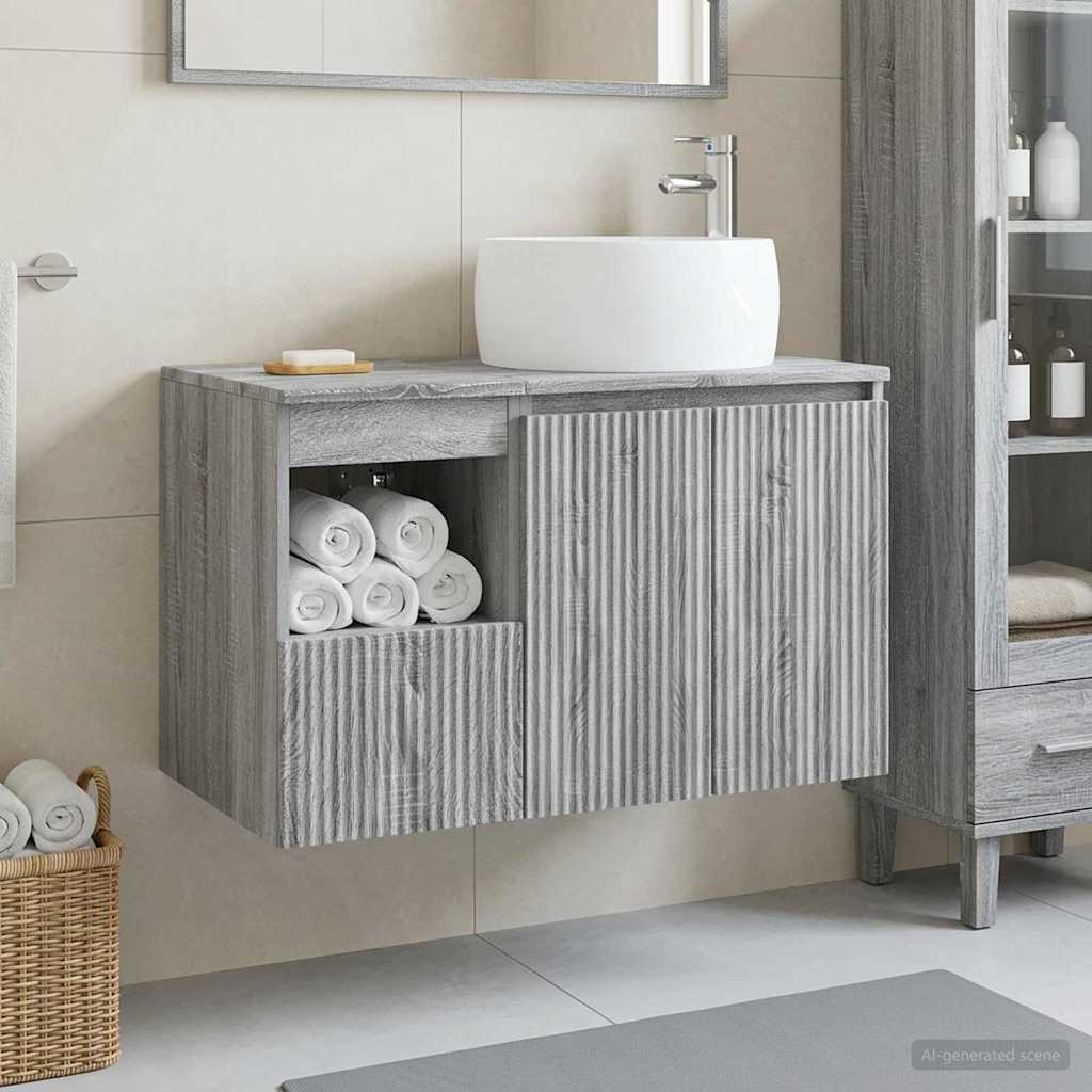 Bathroom Furniture Set 2 Pcs Grey Sonoma Engineered Wood