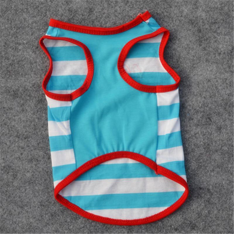 Haustierkleidung Sommer Hunde Weste T-Shirt Baumwollmaterial Streifen Super Cool