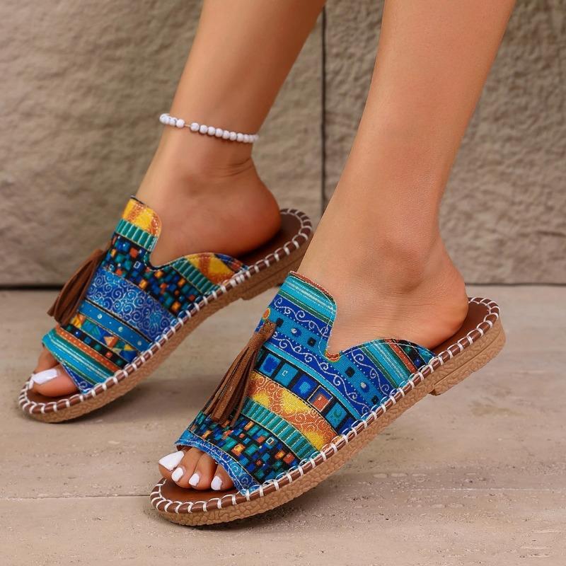 Women Slippers Summer Casual Beach Holiday Slippers New Fashion Fringe Outdoor Flat Shoes Open Toe Sandals for Women